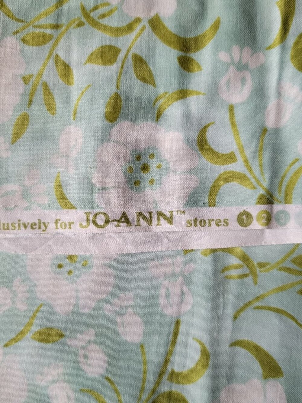 1-1/2 Yards of Light Green & Blue Floral Fabric - Joann Fabrics